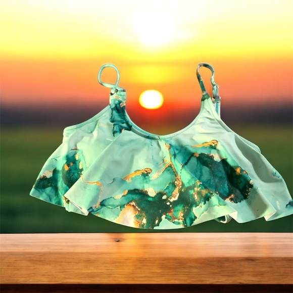 SHEIN Other - Bikini top size medium marbled greens,gold and turquoise